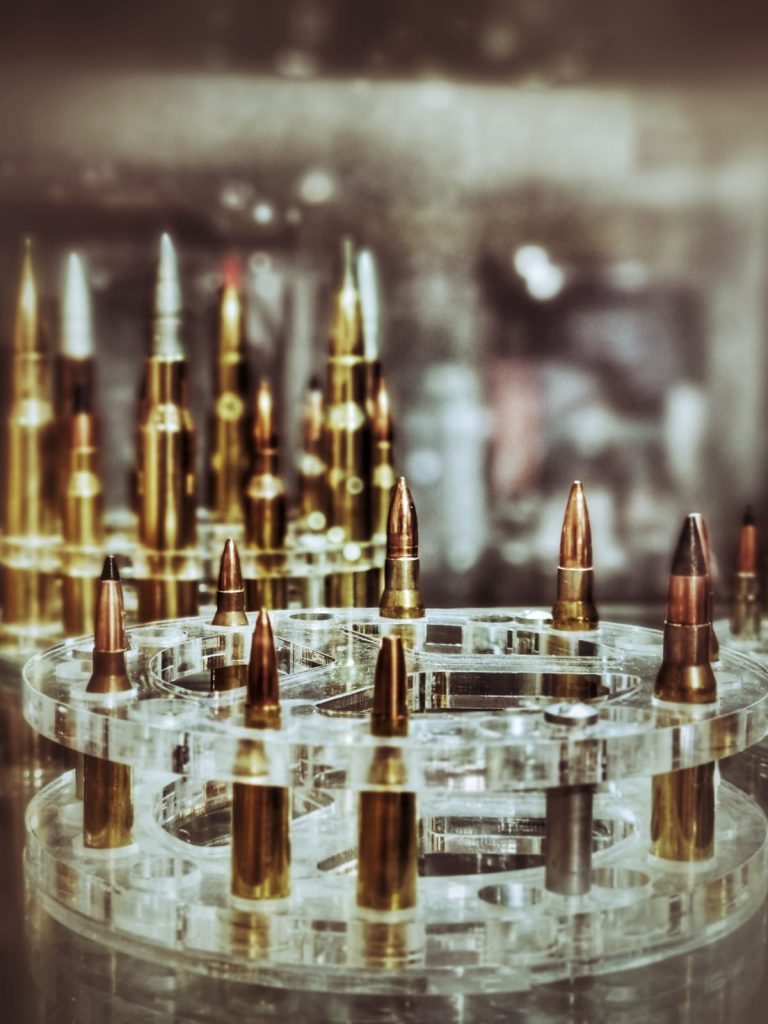 Primetake sniper ammunition on display at the DSEI event.